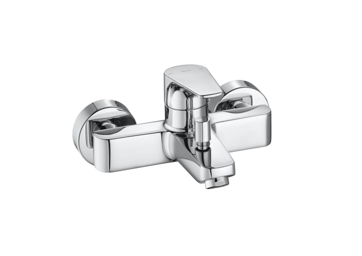 Wall-mounted bath-shower mixer with automatic diverter