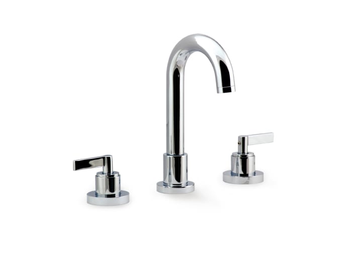 Deck-mounted basin mixer with pop-up waste