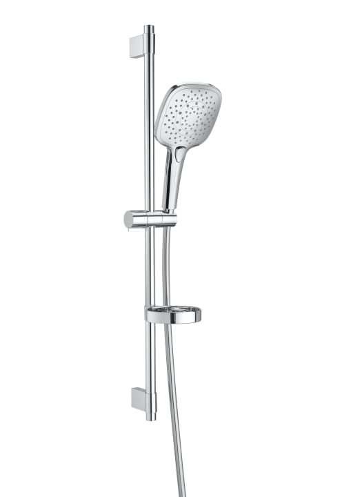 SQUARE - Shower kit with Plenum Square 3 functions handshower, 800 mm slide bar with adjustable handshower bracket, soap dish and 1.70 m flexible hose