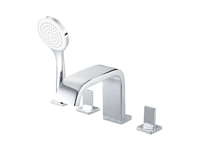 Deck-mounted bath-shower mixer