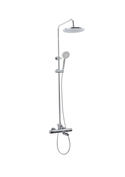 Wall mounted thermostatic bath shower column with 3F hand shower