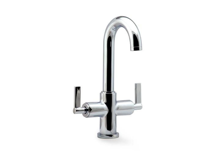 Basin mixer with pop-up waste